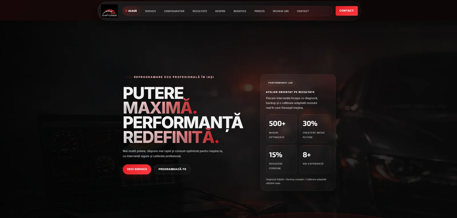 BIS Chip Tuning Iași — pagina principală și serviciile de tuning