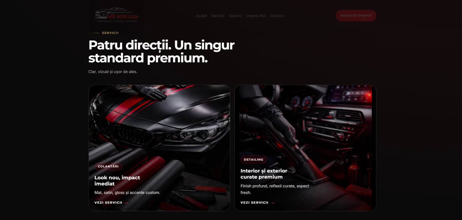 Lux Auto Care — prezentarea serviciilor și rezultatelor