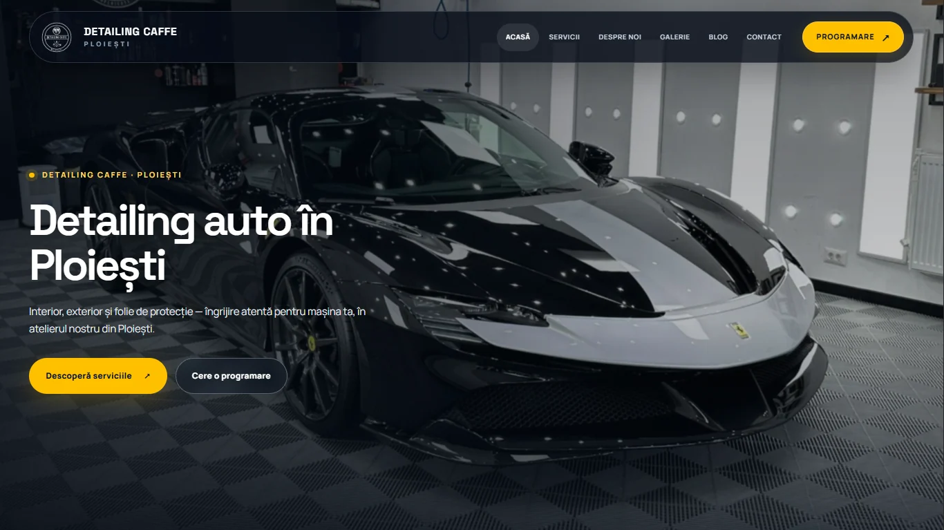 SeoDetailingCaffe — pagina principală pentru detailing auto în Ploiești